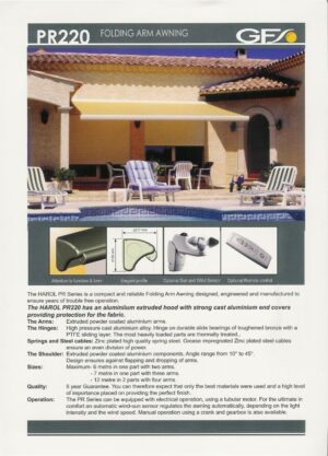 pr220_faa Harol PR210-PR220 Classic Folding arm awning
